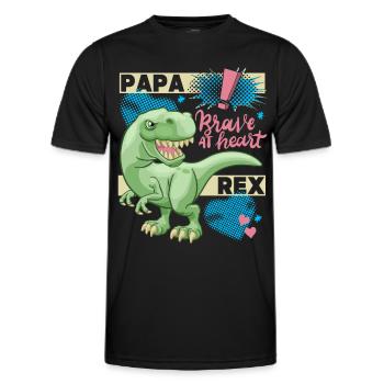 Dad dinosaur, dad daddy dinosaur, funny saying - Men's Functional T-Shirt - black - Front - AI Model Male 178 dark (178cm)