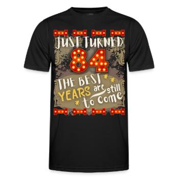 84th birthday 84 years old vintage design, saying - Men's Functional T-Shirt - black - Front - AI Model Male 178 dark (178cm)