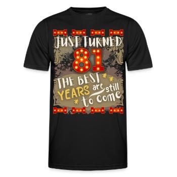 81. Geburtstag 81 Jahre alt Vintage-Design, Spruch - Männer Funktions-T-Shirt - Schwarz - Vorne - AI Model Male 178 dark (178cm)