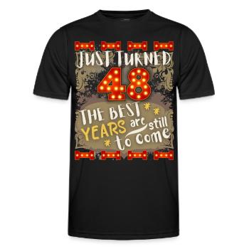 48. Geburtstag 48 Jahre alt Vintage-Design, Spruch - Männer Funktions-T-Shirt - Schwarz - Vorne - AI Model Male 178 dark (178cm)