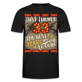 33ème anniversaire 33 ans design vintage, dicton - T-shirt sport Homme - noir - Devant - AI Model Male 178 dark (178cm)