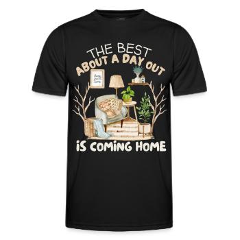 Hiking, Excursion, Outdoor, Camping, Nature lovers - Men's Functional T-Shirt - black - Front - AI Model Male 178 dark (178cm)