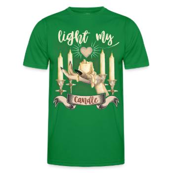 Gothic Liebe-Love, Goth-Love, Kerzen, Herz Spruch - Männer Funktions-T-Shirt - Kelly Green - Vorne - AI Model Male 178 dark (178cm)