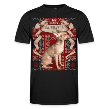 Chihuahua, funny saying - Men's Functional T-Shirt - black - Front - AI Model Male 178 dark (178cm)