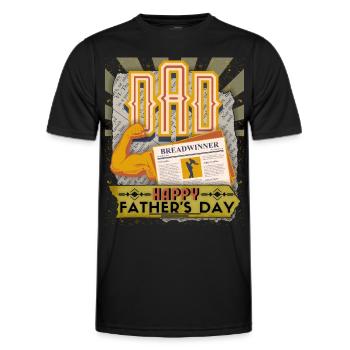 Dad, Father's Day, Vintage Happy Father's Day - Men's Functional T-Shirt - black - Front - AI Model Male 178 dark (178cm)