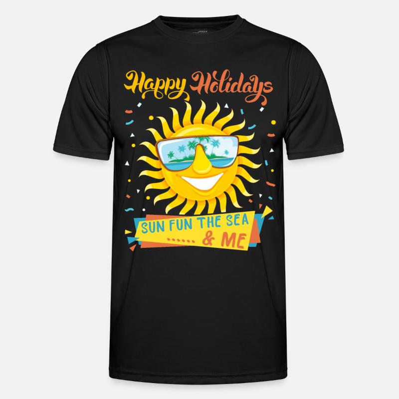 Vacances à la mer, vacances, soleil qui rit, dire T-shirt sport Homme
