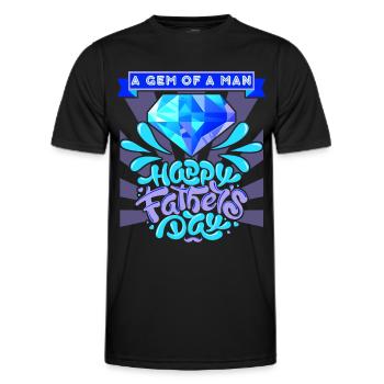 Father's Day Dad-is-a-Jewel, Gemmology-Dad Saying - Men's Functional T-Shirt - black - Front - AI Model Male 178 dark (178cm)