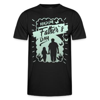 Father's Day, Father-and-Daughter, Happy Father's Day - Men's Functional T-Shirt - black - Front - AI Model Male 178 dark (178cm)