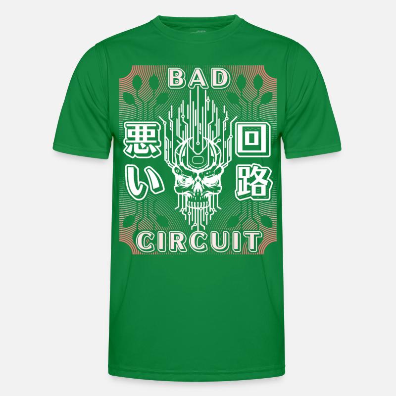 Circuit, Computer Board, Skull Saying Men's Functional T-Shirt