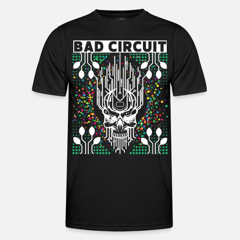 Computer board, circuit, skull saying - Men's Functional T-Shirt - black