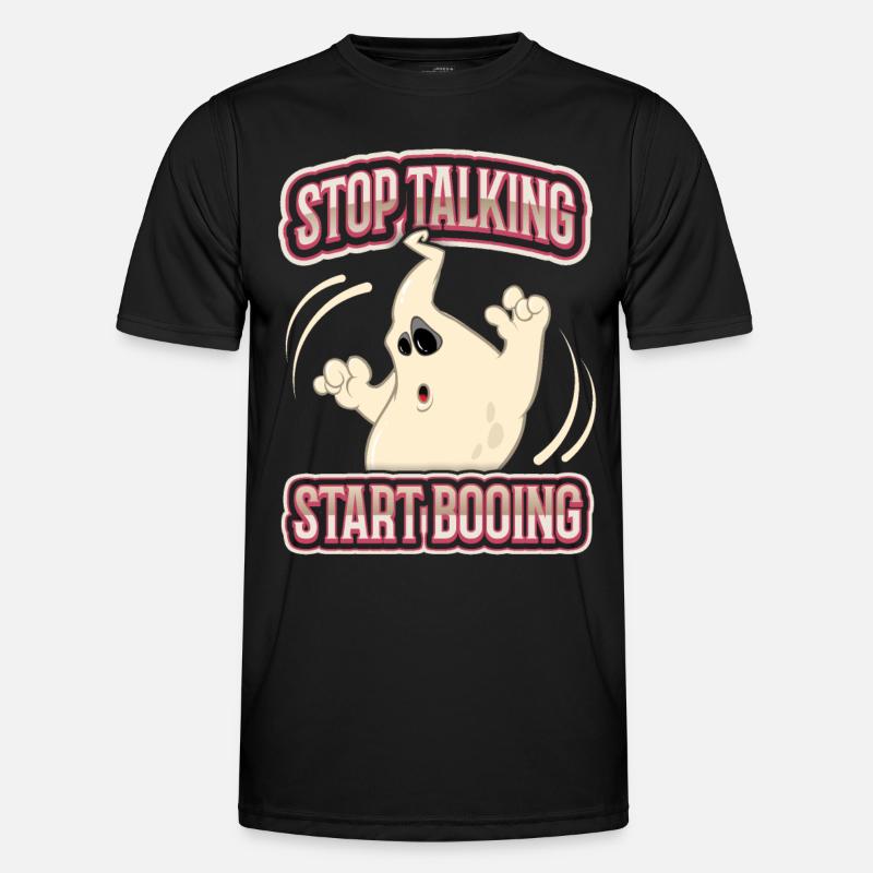 Funny Ghost, Saying Halloween Comic Book Style Men's Functional T-Shirt