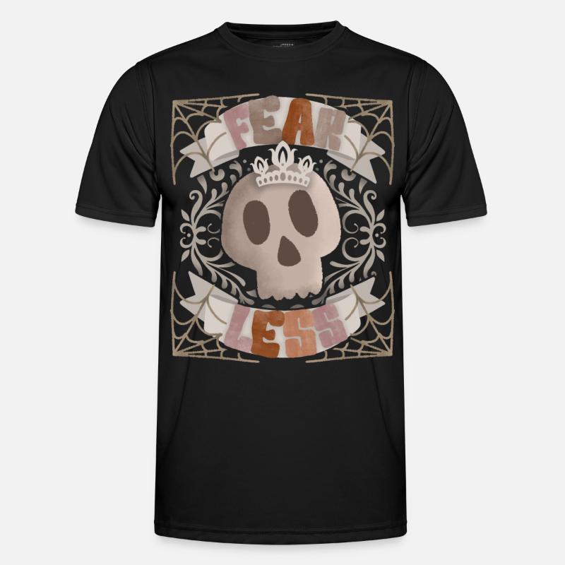 Crâne avec couronne, Sort sans peur, Crâne T-shirt sport Homme