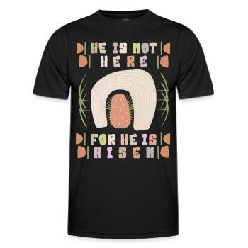 Jesus-Himmelfahrt, Bibelspruch, Auferstehung - Männer Funktions-T-Shirt - Schwarz - Vorne - AI Model Male 178 dark (178cm)