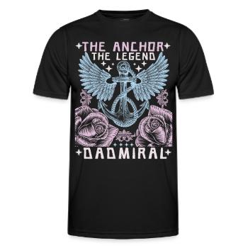 Daddy-Father Father's Day, the legend, saying Dad-Daddy - Men's Functional T-Shirt - black - Front - AI Model Male 178 dark (178cm)