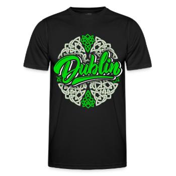 Dublin Dublin-Ireland Ireland, Dublin logo, Celtic - Men's Functional T-Shirt - black - Front - AI Model Male 178 dark (178cm)