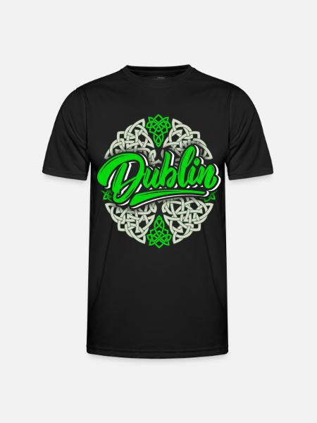 Dublin Dublin-Irland, Dublin logo, Celtic - Funktionsshirt til herrer - sort