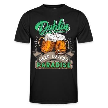Irland, Dublin, St-Patricks-Day Biertrinker Spruch - Männer Funktions-T-Shirt - Schwarz - Vorne - AI Model Male 178 dark (178cm)