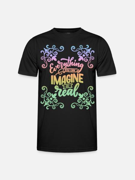 Motivational saying, inspiring, rainbow - Men's Functional T-Shirt - black