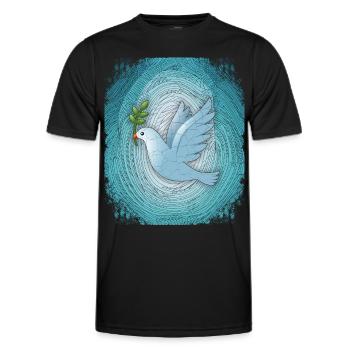Frieden Friedenstaube Frieden-Symbol Peace-Symbol - Männer Funktions-T-Shirt - Schwarz - Vorne - AI Model Male 178 dark (178cm)