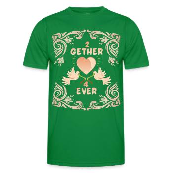 Hochzeit Wedding, Love-Liebe, Tauben, Valentinstag - Männer Funktions-T-Shirt - Kelly Green - Vorne - AI Model Male 178 dark (178cm)
