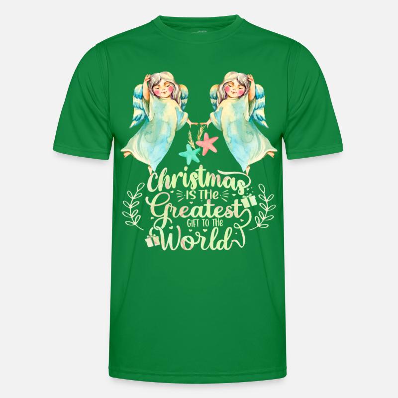 Engelchen, Engel-Aquarell, Weihnachts-Spruch Männer Funktions-T-Shirt