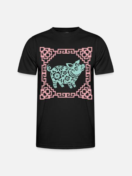 Grisens år, kinesiskt horoskop Kina - Funktions-T-shirt herr - svart