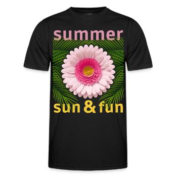 Marguerite, Summer Flower Margarite, 3d Flower Saying - Men's Functional T-Shirt - black - Front - AI Model Male 178 dark (178cm)