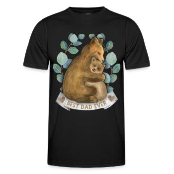 Dad-Daddy Papa-Daddy Saying with Papa-Bear Best-Dad - Men's Functional T-Shirt - black - Front - AI Model Male 178 dark (178cm)