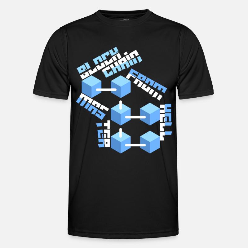 Blockchain-Master Block Chain lustiger Spruch - Männer Funktions-T-Shirt - Schwarz