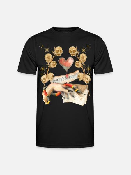 Gothic Skull Gothic-Valentine, Valentine's Day - Men's Functional T-Shirt - black