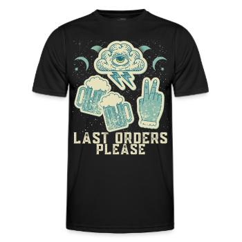 Bier, lustiger Spruch, zwei Bier im Pub bestellen - Männer Funktions-T-Shirt - Schwarz - Vorne - AI Model Male 178 dark (178cm)