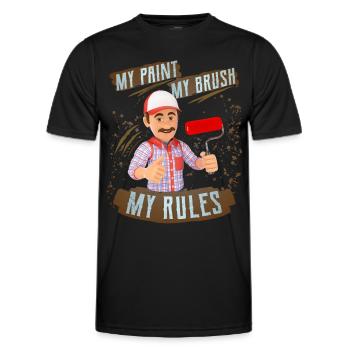 Painter, master painter, painter funny saying - Men's Functional T-Shirt - black - Front - AI Model Male 178 dark (178cm)