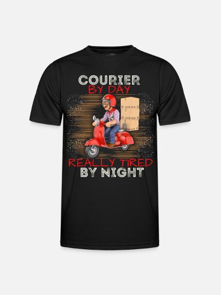 Kurier Kurierfahrer Paketzusteller lustiger Spruch - Männer Funktions-T-Shirt - Schwarz