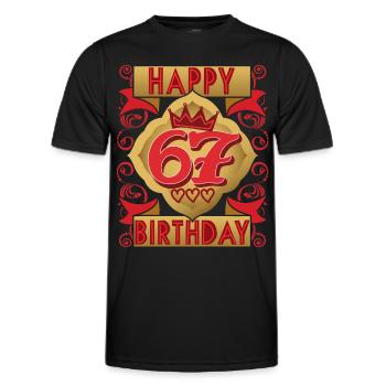 67th birthday 67 years old saying, vintage design - Men's Functional T-Shirt - black - Front - AI Model Male 178 dark (178cm)