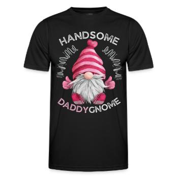 Father, Father's Day, Gnome Dwarf funny saying Gnome - Men's Functional T-Shirt - black - Front - AI Model Male 178 dark (178cm)