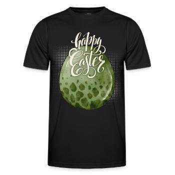 Ostern, Dinosaurier-Ei, Frohe Ostern Typografie - Männer Funktions-T-Shirt - Schwarz - Vorne - AI Model Male 178 dark (178cm)