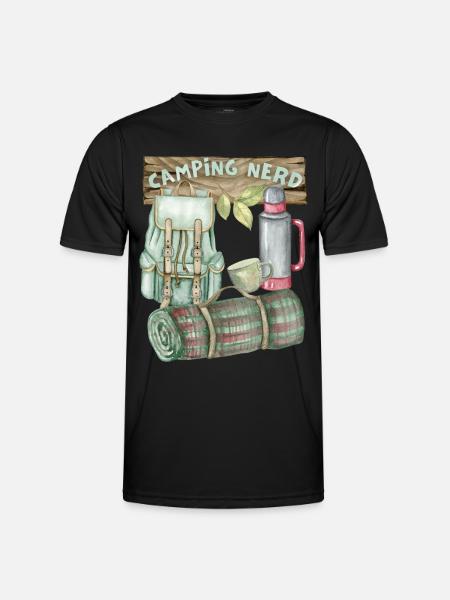 Camping, Camping-Nerd, Rucksack, lustiger Spruch - Männer Funktions-T-Shirt - Schwarz