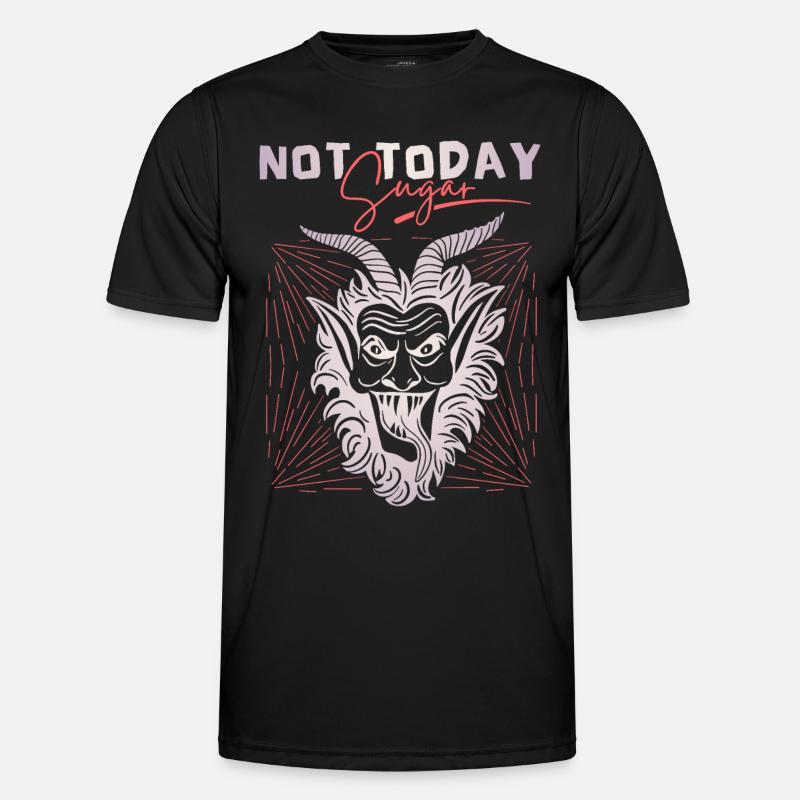 Teufel-Devil, lustiger Spruch Not-Today-Satan - Männer Funktions-T-Shirt - Schwarz