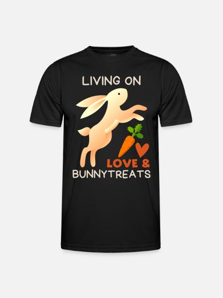 Rabbit, Saying Love-Love Valentine's Day - Men's Functional T-Shirt - black