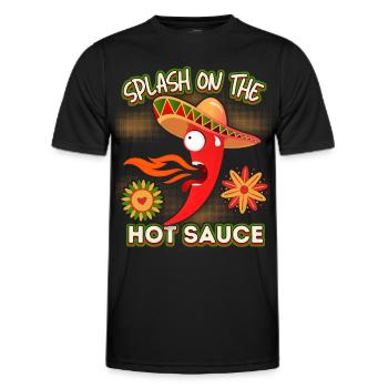Pepperoni, scharfe Soße, Mexiko lustiger Spruch - Männer Funktions-T-Shirt - Schwarz - Vorne - AI Model Male 178 dark (178cm)