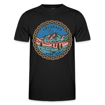 State-of-Colorado, Nil-Sine-Numine, USA - Men's Functional T-Shirt - black - Front - AI Model Male 178 dark (178cm)
