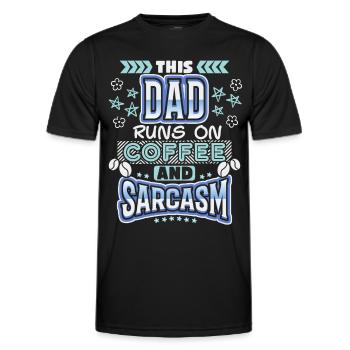 Daddy, daddy-daddy coffee, sarcasm saying - Men's Functional T-Shirt - black - Front - AI Model Male 178 dark (178cm)