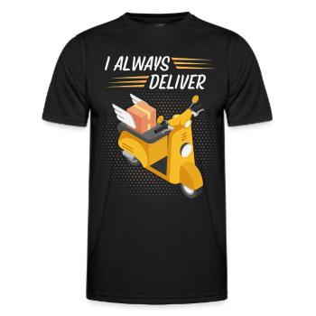 Kurier, Paketzusteller, Motorrad, lustiger Spruch - Männer Funktions-T-Shirt - Schwarz - Vorne - AI Model Male 178 dark (178cm)