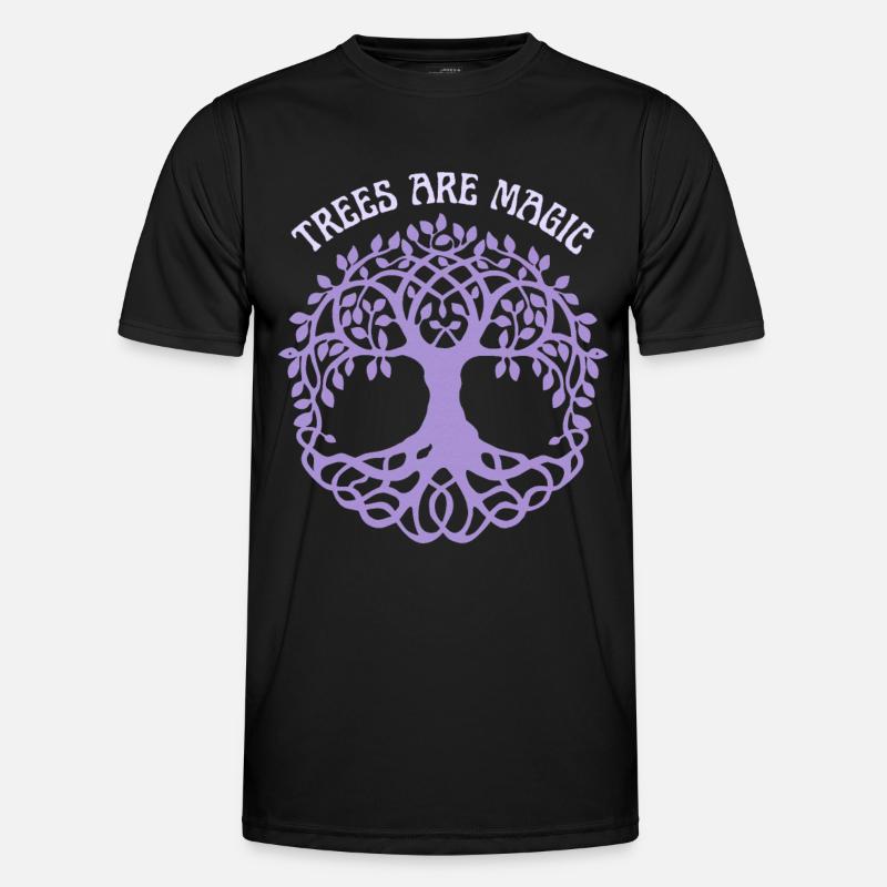 Baum-Illustration, Spruch, Lebensbaum - Männer Funktions-T-Shirt - Schwarz
