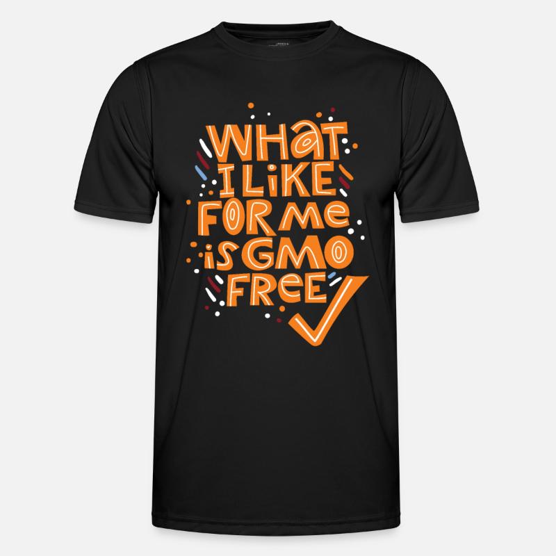 Lebensmittel ohne Gentechnik, GMO-Technik, Spruch - Männer Funktions-T-Shirt - Schwarz