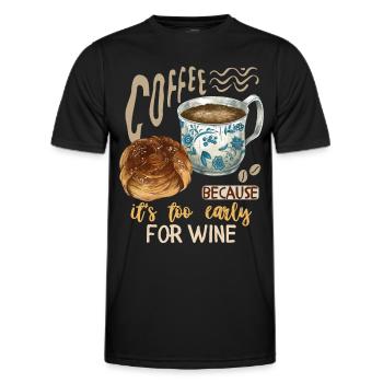 Kaffee, Kaffeetrinker Weintrinker lustiger Spruch - Männer Funktions-T-Shirt - Schwarz - Vorne - AI Model Male 178 dark (178cm)