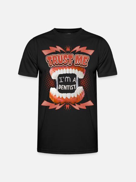 Dentist, funny saying with teeth - Men's Functional T-Shirt - black