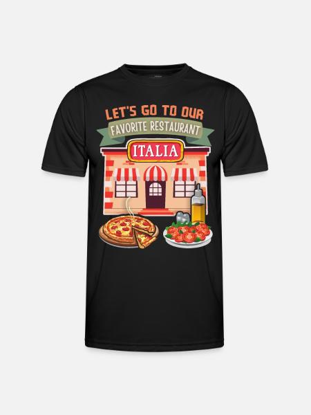 Pizzeria Italia, Italian restaurant, saying - Men's Functional T-Shirt - black