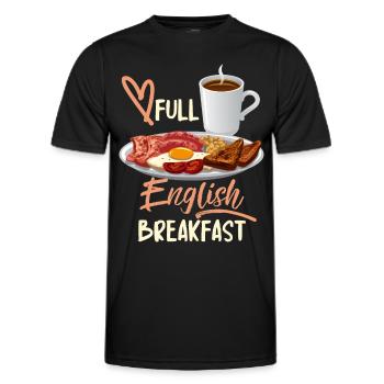 Petit-déjeuner anglais, devis de petit-déjeuner anglais - T-shirt sport Homme - noir - Devant - AI Model Male 178 dark (178cm)