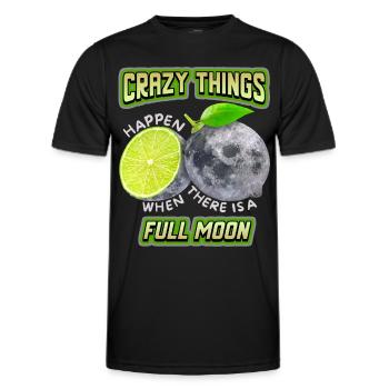 Surrealismus, Vollmond mit Zitrone lustiger Spruch - Männer Funktions-T-Shirt - Schwarz - Vorne - AI Model Male 178 dark (178cm)